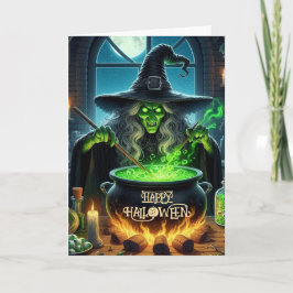 Spooky Old Hexe Halloween Feiertagskarte
