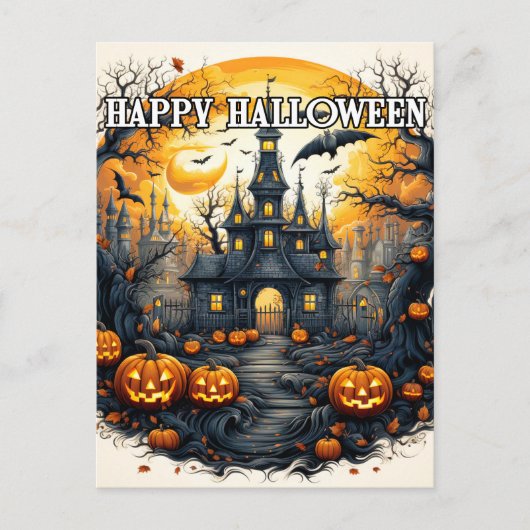 Spooky Old Spuk House Halloween Postkarte (Vorderseite)