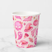 Spooky One 1. Geburtstag Girly Ghosts Paper Cup Pappbecher (Rückseite)