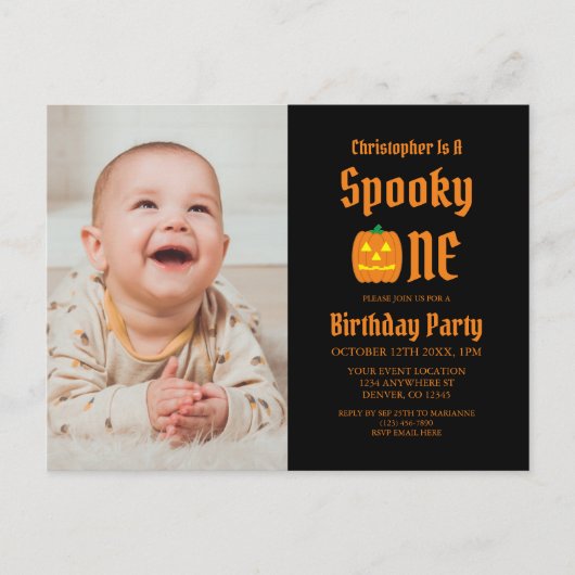 Spooky One 1. Geburtstag Postkarte (Vorderseite)