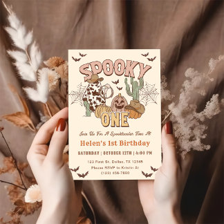 Spooky One 1. Geburtstag Western Party Einladung