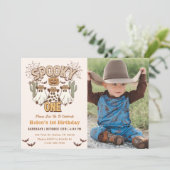 Spooky One 1. Geburtstag Western Party Foto Einladung (Stehend Vorderseite)