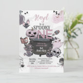 Spooky One 1st Birthday Halloween Einladung (Stehend Vorderseite)
