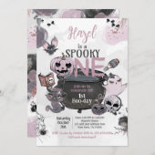 Spooky One 1st Birthday Halloween Einladung (Vorne/Hinten)