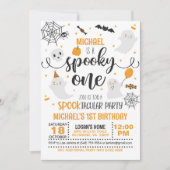Spooky One Birthday Einladung - Blk & Orange (Vorderseite)