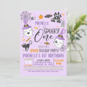 Spooky One Birthday Einladung - Lila (Stehend Vorderseite)