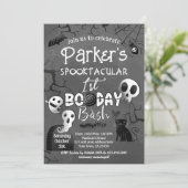 Spooky One Blue Ghost Halloween Einladung (Stehend Vorderseite)