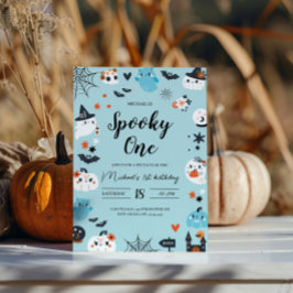 Spooky One Blue Halloween Einladung
