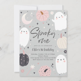 Spooky One Boho Halloween Ghost 1. Geburtstag Part Einladung