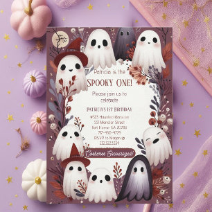 Spooky One Boo Crew Friendly Ghost Ghouls Geburtst Einladung