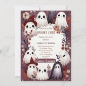 Spooky One Boo Crew Friendly Ghost Ghouls Geburtst Einladung (Vorderseite)