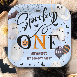 Spooky One Boy Halloween 1. Geburtstag Party Ghost Pappteller