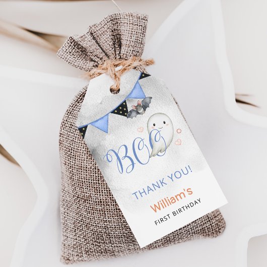 Spooky One Boy's First Birthday Gefallen Geschenkanhänger