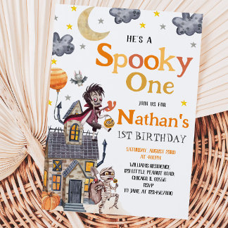Spooky One Costume Party Halloween Geburtstag Einladung