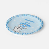 Spooky One Cute Funny Halloween Ghost 1st Birthday Pappteller (Schrägansicht)