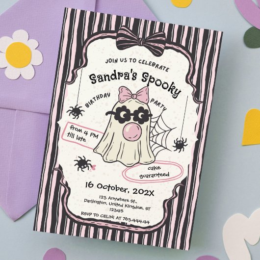 Spooky One — Cute Halloween 1st Birthday Invite Einladung