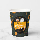 Spooky One Cute Halloween Birthday Pappbecher (Rückseite)