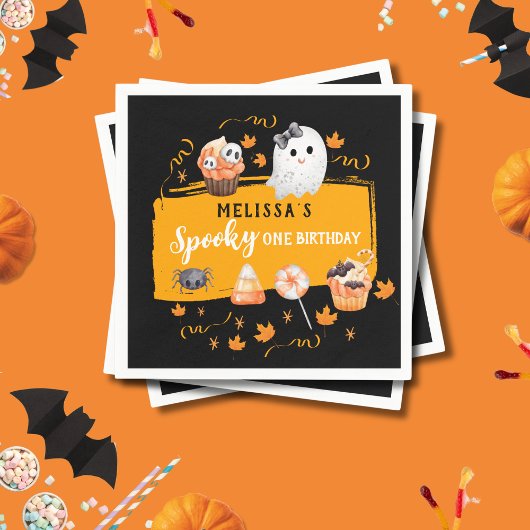 Spooky One Cute Halloween Birthday Party Serviette