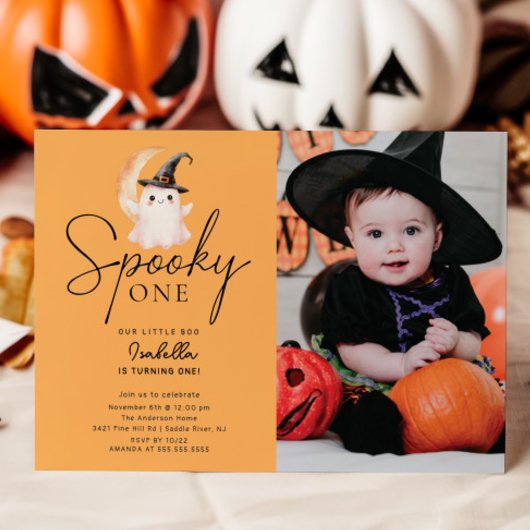Spooky One Foto Geburtstag Einladung