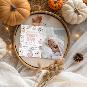 Spooky One Foto zum ersten Geburtstag laden Einladung