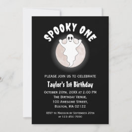 Spooky One Fun Halloween Ghost Erster 1. Geburtsta Einladung
