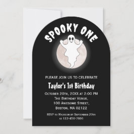 Spooky One Fun Halloween Ghost Erster 1. Geburtsta Einladung