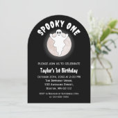 Spooky One Fun Halloween Ghost Erster 1. Geburtsta Einladung (Stehend Vorderseite)