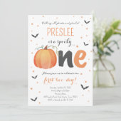 Spooky One Geburtstag Halloween Einladung (Stehend Vorderseite)