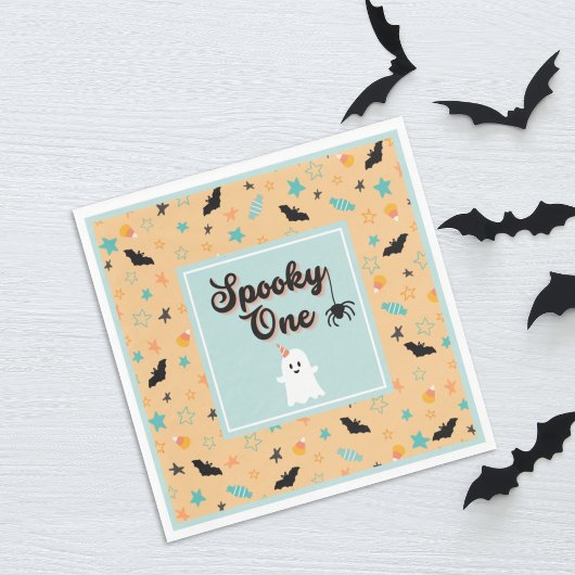 Spooky One Gender Neutral Halloween erster Geburts Serviette