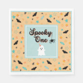 Spooky One Gender Neutral Halloween erster Geburts Serviette (Vorderseite)