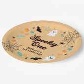 Spooky One Gender Neutral Halloween Party Pappteller (Schrägansicht)