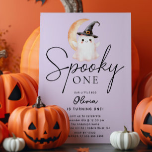 Spooky One Ghost Birthday Einladung
