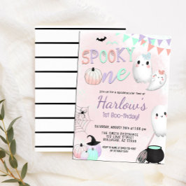 Spooky One Ghost Pastel Halloween 1. Geburtstag Einladung