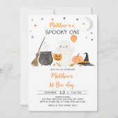 Spooky One Ghost Pumpkin Halloween erster Geburtst Einladung (Vorderseite)