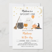 Spooky One Ghost Pumpkin Halloween erster Geburtst Einladung (Vorderseite)