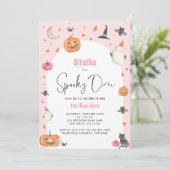 Spooky One Girl 1st Boo-Day Halloween Einladung (Stehend Vorderseite)