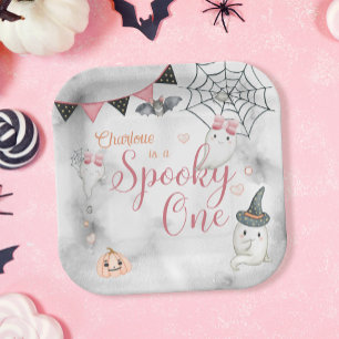 Spooky One Girl Halloween 1. Geburtstag Pappteller