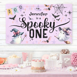 Spooky One Girl Niedlich Ghost Halloween 1. Geburt Banner