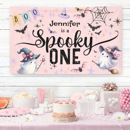 Spooky One Girl Niedlich Ghost Halloween 1. Geburt Banner