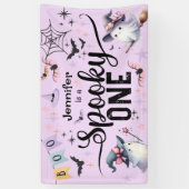 Spooky One Girl Niedlich Ghost Halloween 1. Geburt Banner (Vertikal)