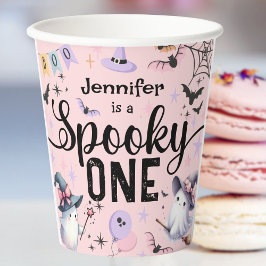 Spooky One Girl Niedlich Ghost Halloween 1. Geburt Pappbecher