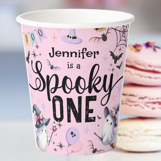 Spooky One Girl Niedlich Ghost Halloween 1. Geburt Pappbecher