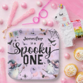 Spooky One Girl Niedlich Ghost Halloween 1. Geburt Pappteller (Party)