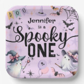 Spooky One Girl Niedlich Ghost Halloween 1. Geburt Pappteller (Vorderseite)