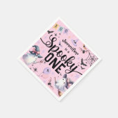 Spooky One Girl Niedlich Ghost Halloween 1. Geburt Serviette (Ecke)