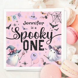 Spooky One Girl Niedlich Ghost Halloween 1. Geburt Serviette