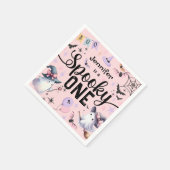 Spooky One Girl Niedlich Ghost Halloween 1. Geburt Serviette (Ecke)