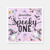 Spooky One Girl Niedlich Ghost Halloween 1. Geburt Serviette (Vorderseite)