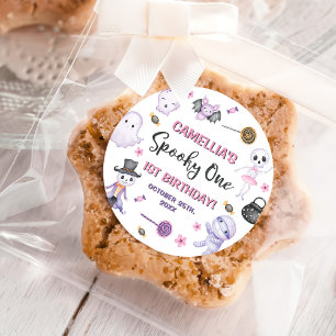 Spooky One Girls Halloween 1. Geburtstag Runder Aufkleber