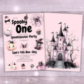 Spooky One Girls Niedlich Pink Halloween 1. Geburt Einladung